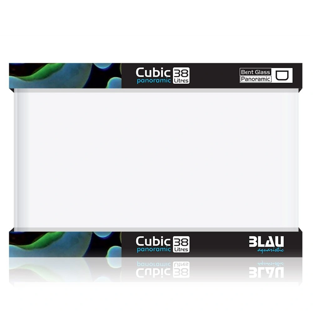 Blau CUBIC Panorama akvarium Nano Akvarium 38 L 45x28x30 cm Optiwhite glas